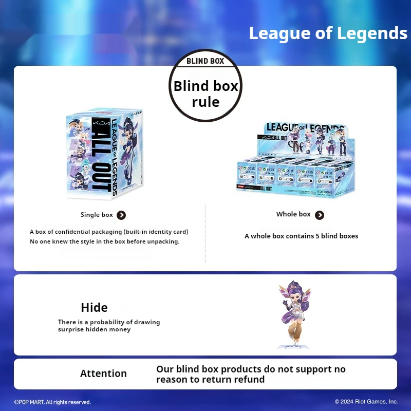 New Sell Official Genuine Version Popmart Bubble Mart League Of Legends K/Da All Out Series Handmade Blind Box Gift Ornament