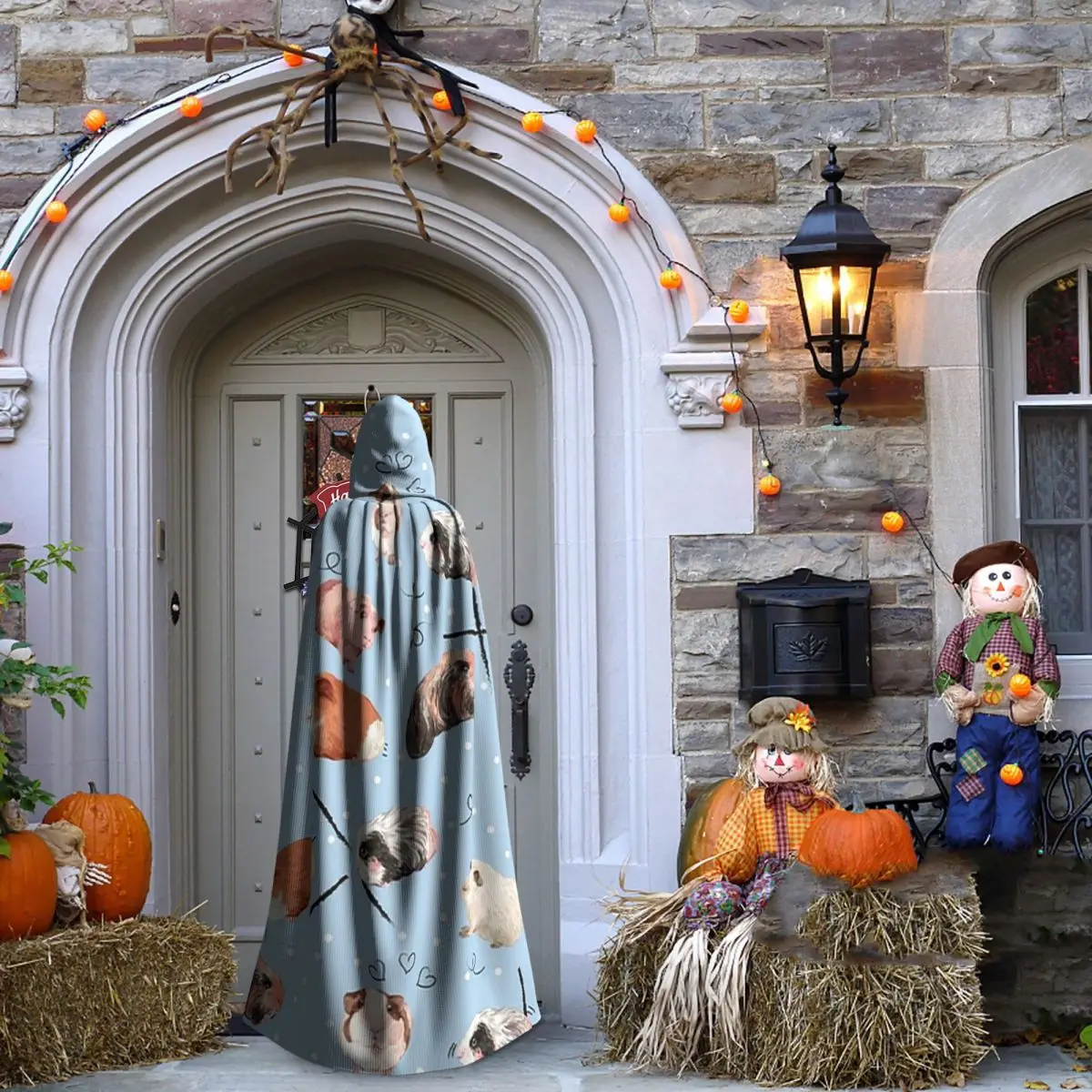 conejillo de indias lista de tareas diarias capa larga azul con capucha disfraz Medieval de bruja capa de Cosplay fiesta de Halloween adulto Unisex