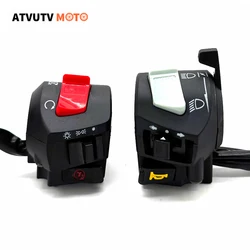 22mm Universal Motorcycle Handle Bar Switches With Choke Horn Turn Signal Headlight Electric Start Handlebar Controller Button