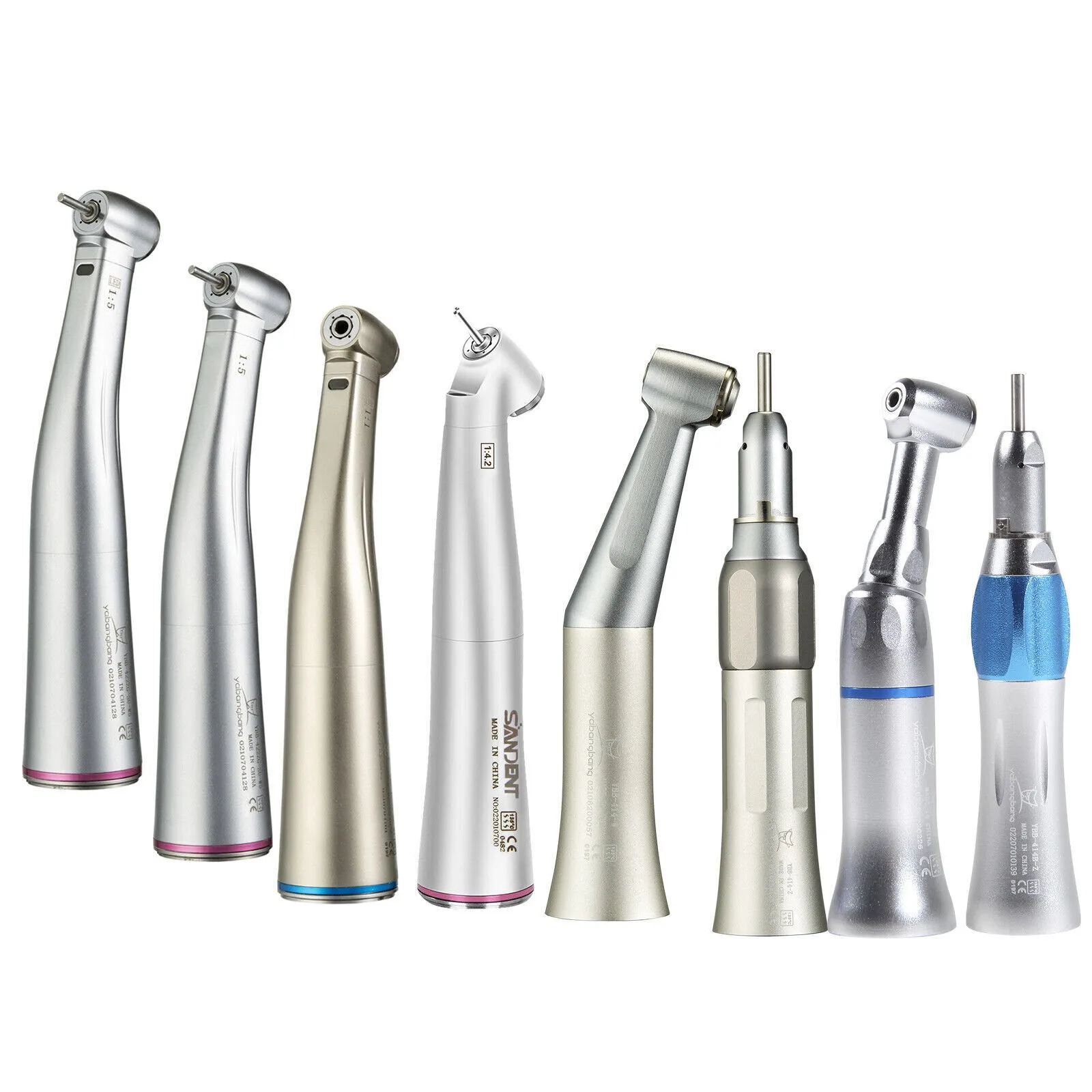 NSK Style Dental 1:1/1:4.2 /1:5 Contra Angle Fiber Optic LED/No Led Low Speed Straight Nosecone Handpiece