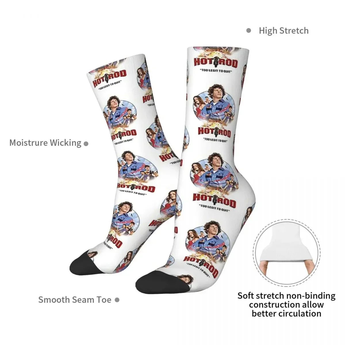 Hot Rod Movie Andy Samberg Socks Harajuku High Quality Stockings All Season Long Socks Accessories for Man's Woman's Gifts