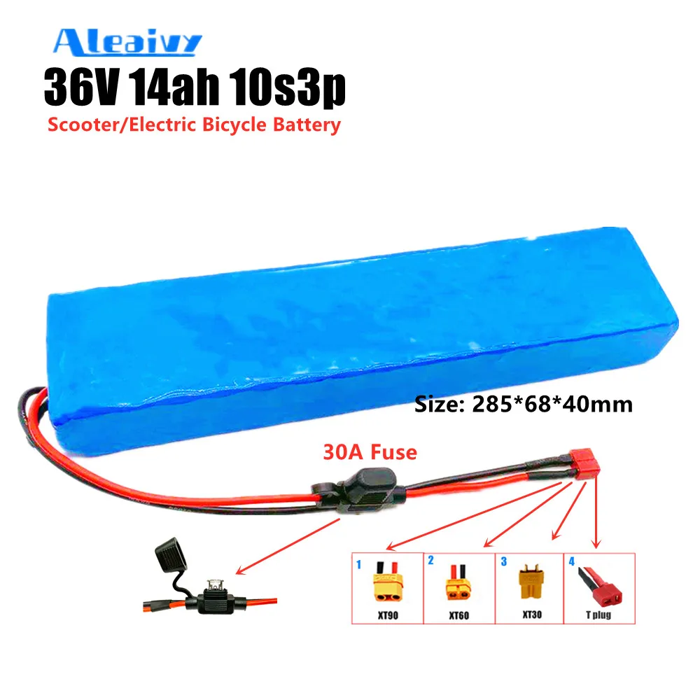 

36V 14ah 10s3p lithium battery pack is applicable to 250W 350W 500W scooter, electric bicycle, built-in 30A BMS and fuse device