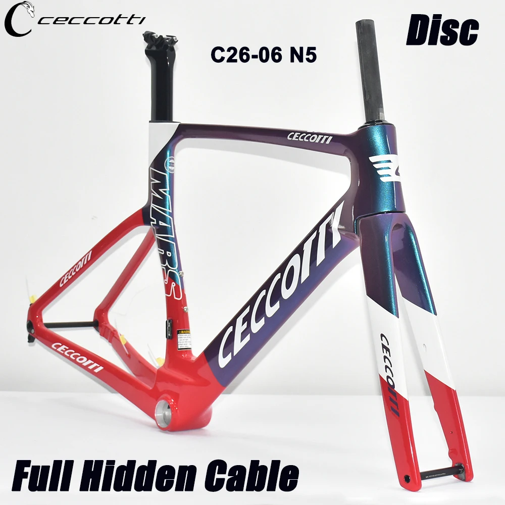 CECCOTTI  T1000 Full Carbon Disc Brake Roadbike Frame Internal Wiring Bicycle Framework