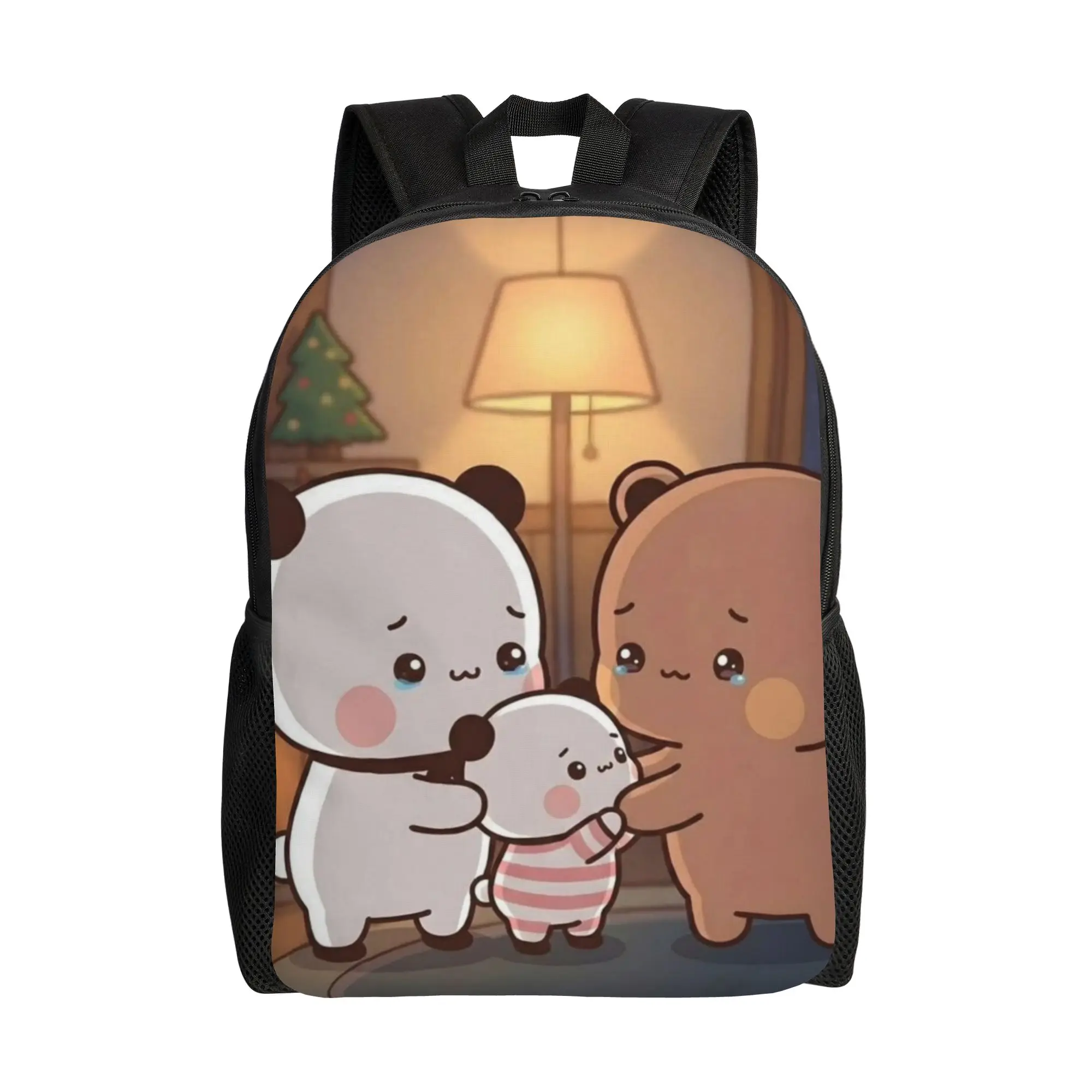 Cartoon Panda Bubu Dudu Family Backpack with Pocket High School Work  Daypack for Men Women Laptop Computer Shoulder Bag