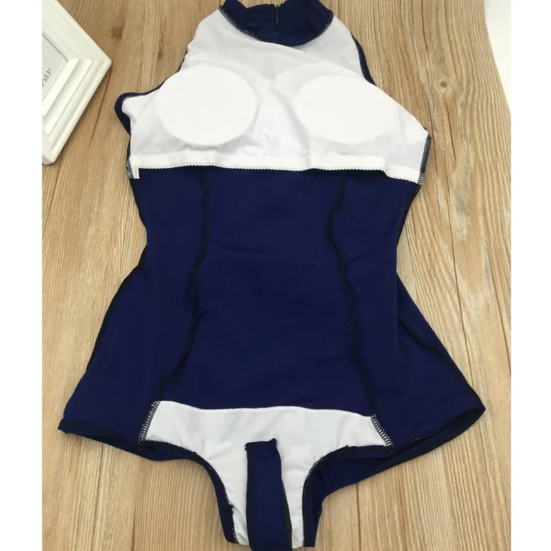 2023 New Bare Hands Woman Monokini Women One Piece Swimsuit Solid Crotch Bodysuit Light Slate Plus Size Bottom Zipper Swimwear