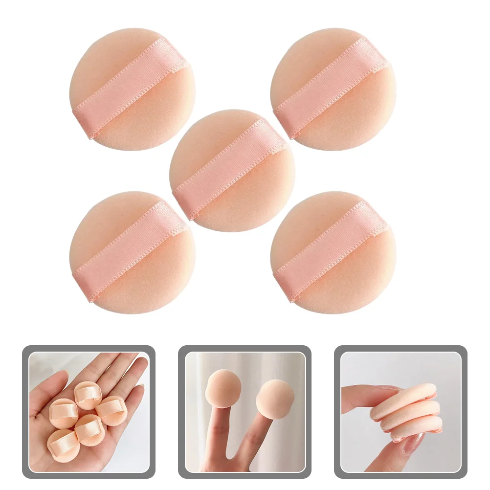 5 pezzi correttore Miss Make up spugne Mini soffio rotondo floccato soffio per trucco da donna