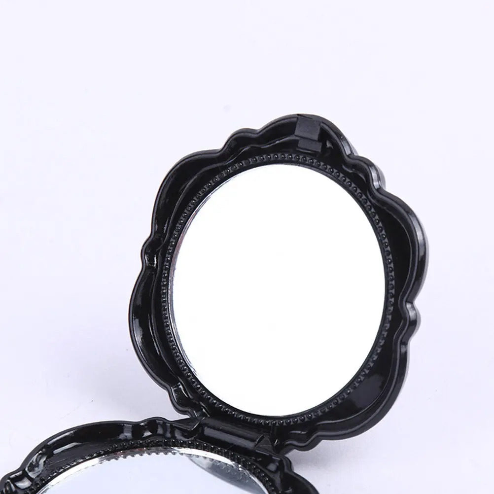 1Pcs Stylish Folding Mirror with 3D Rose Cover Double Sided Hd Reflective Surface Pocket Mirror for Purse