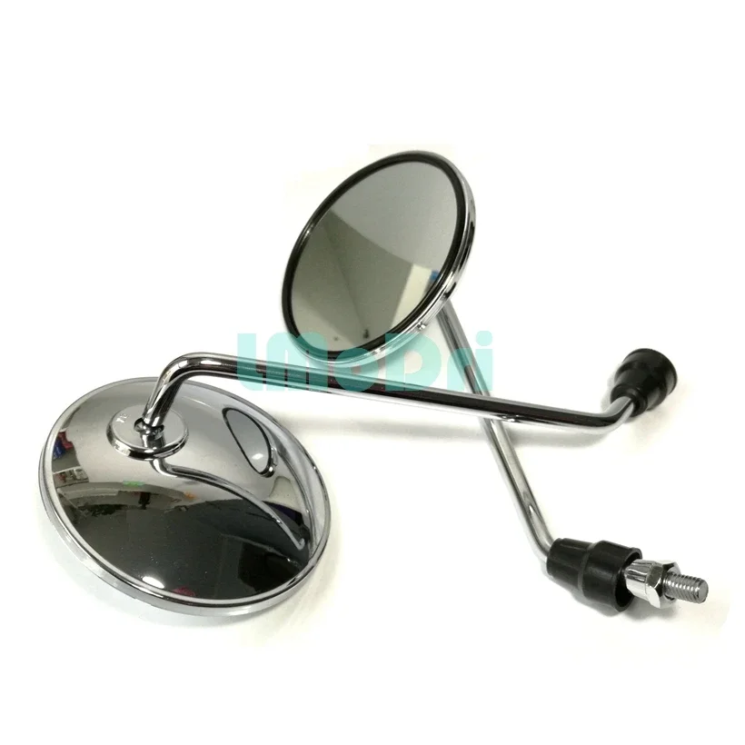 LMoDri 2 Pieces/ Pair Motorcycle Back View Mirror Electric Bicycle Rearview Mirrors Moped Side Mirror 8mm Round