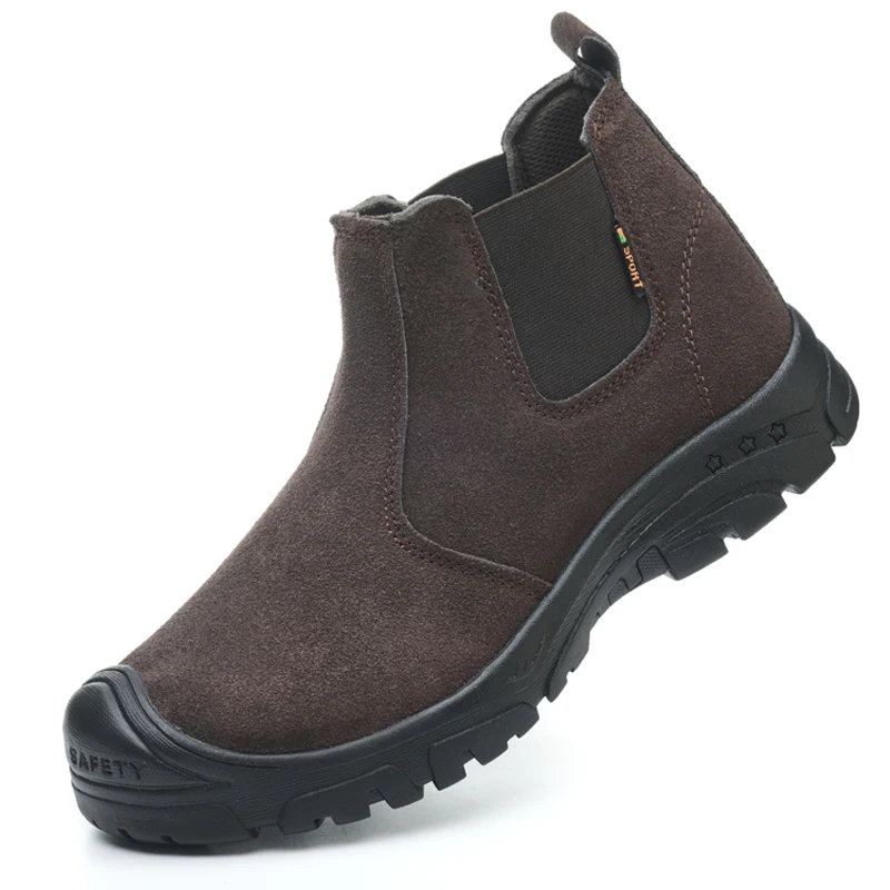 Men\'s Safety Boots Welder Work Shoes Anti-Smash Indestructible Steel Toe Security Footwear Durable Protection for Heavy Duty Use