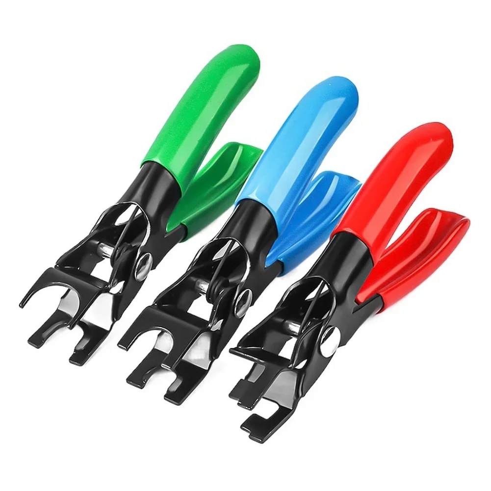 3PC Automotive Fuel Line Disconnect Pliers Set With Alloy Forged Construction And Smooth Rubber Coated Grips For Comfort
