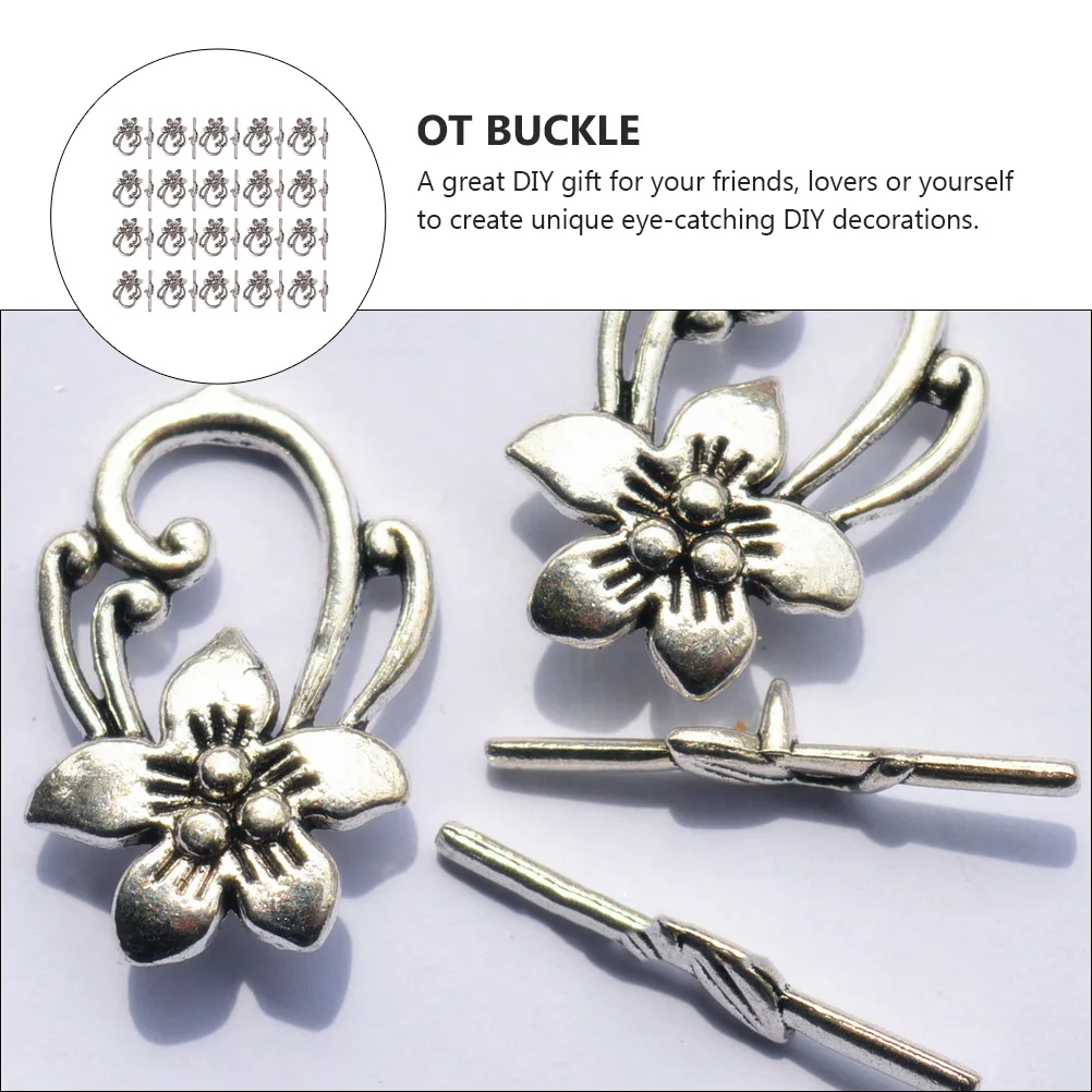 

20pcs DIY Alloy OT Buckle Necklace Bracelet Flower Shaped Jewelry Clasps Decorative Accessories High Quality Non Fading