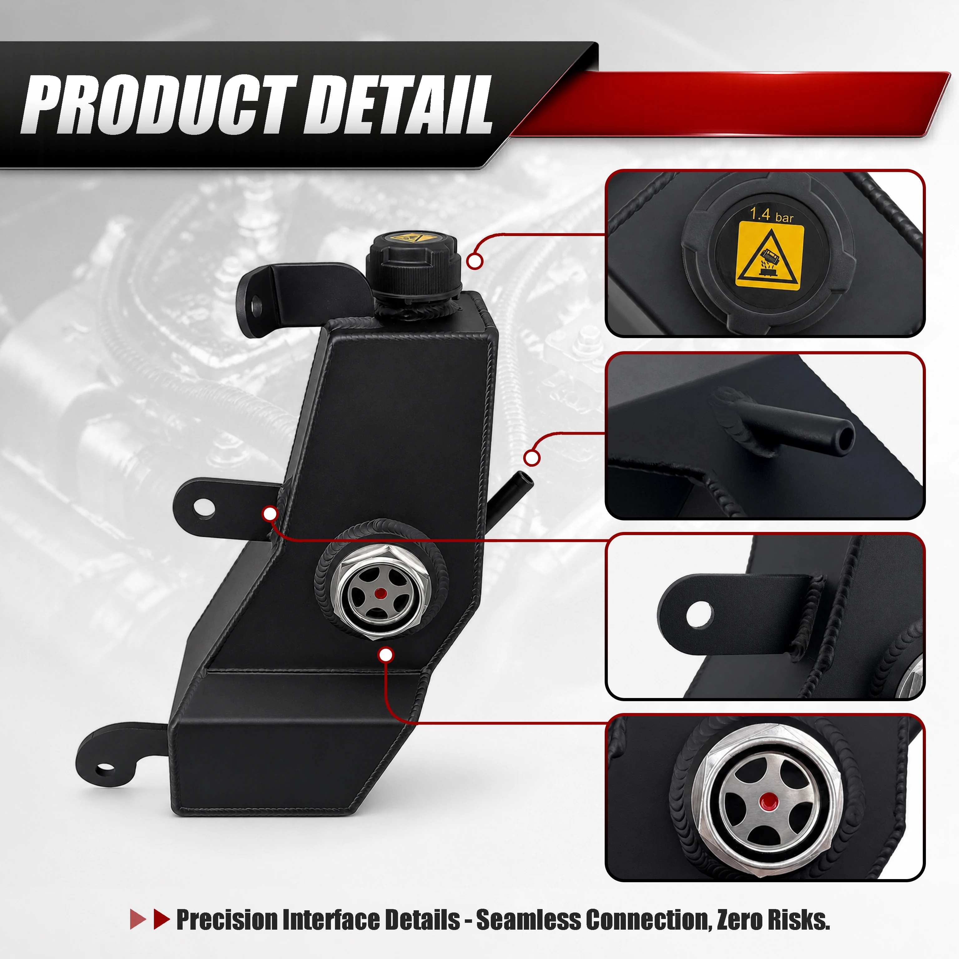 Upgraded Aluminum Coolant Expansion Reservoir Tank with Cap for Jeep Grand Cherokee 2011-2021 Dodge Durango 2011-2024 Replace 60