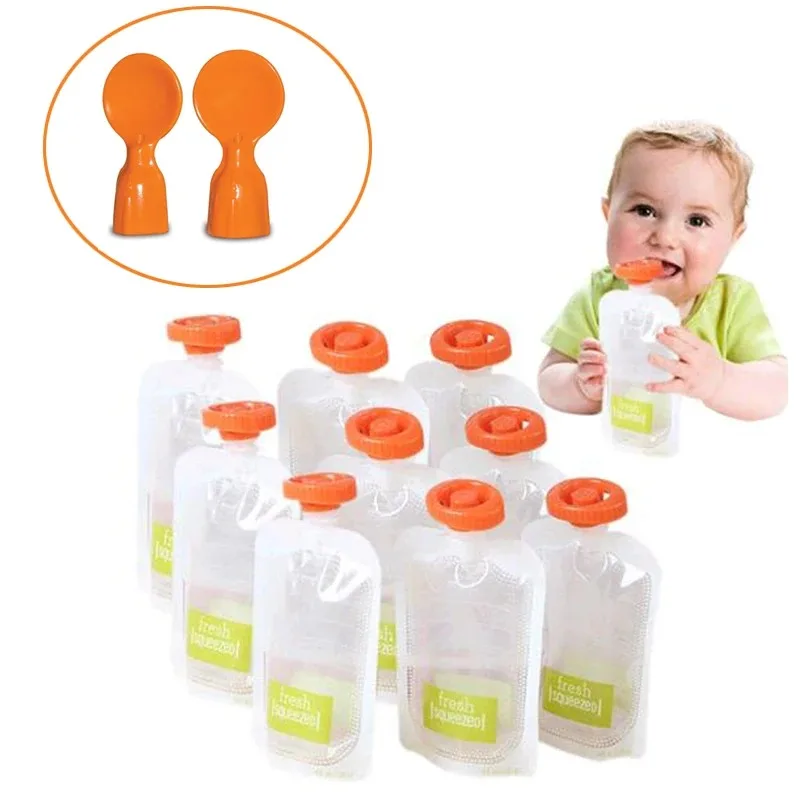 50Pcs Baby Food Storage Bag Make Organic Food Fresh For Baby Toddler Squeeze Fruit Juice Pouch Baby Food Supplement Storage Bag
