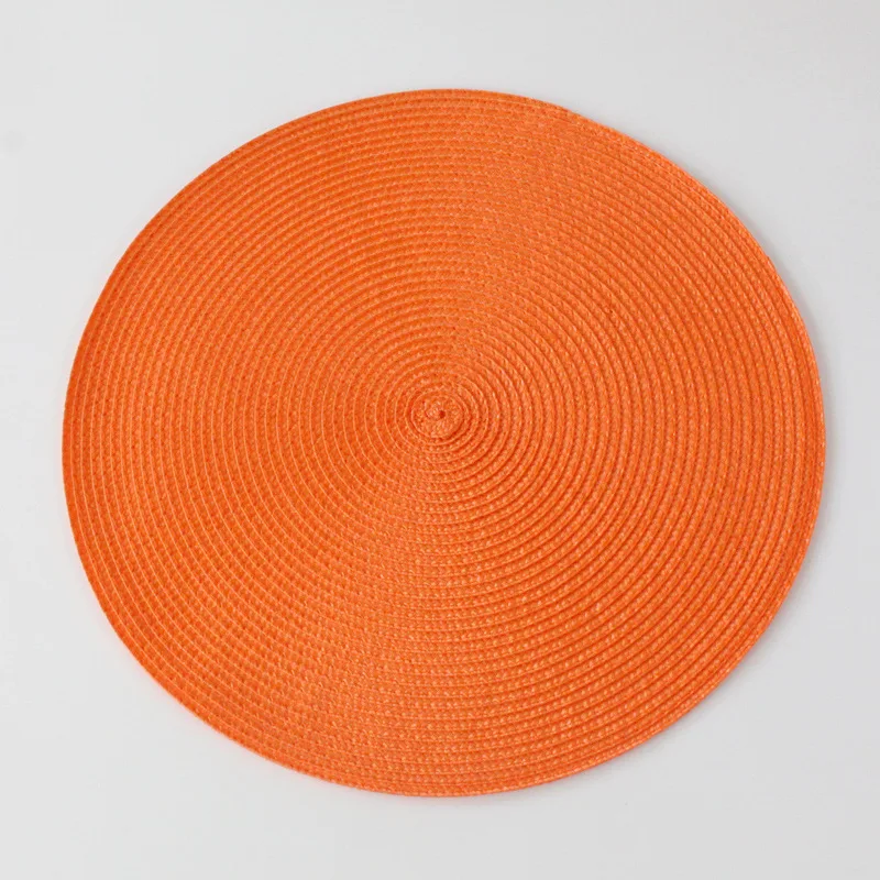 

6PCS Round kitchen environmentally handmade woven meal mat,popular insulation decorative popular,multi-color optional table mats