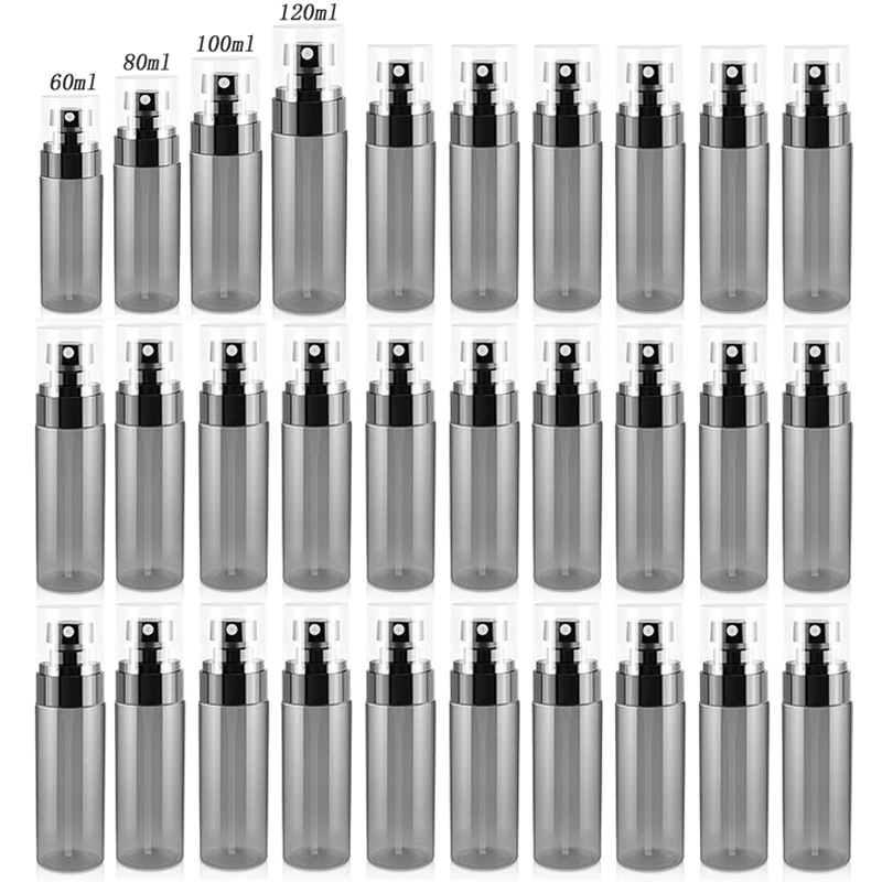

48Pcs 30/60/80/100/120ml Empty Mini Plastic Spray Bottles Cosmetic Sample Sprayer Bottle Travel Liquid Fine Mist Containers