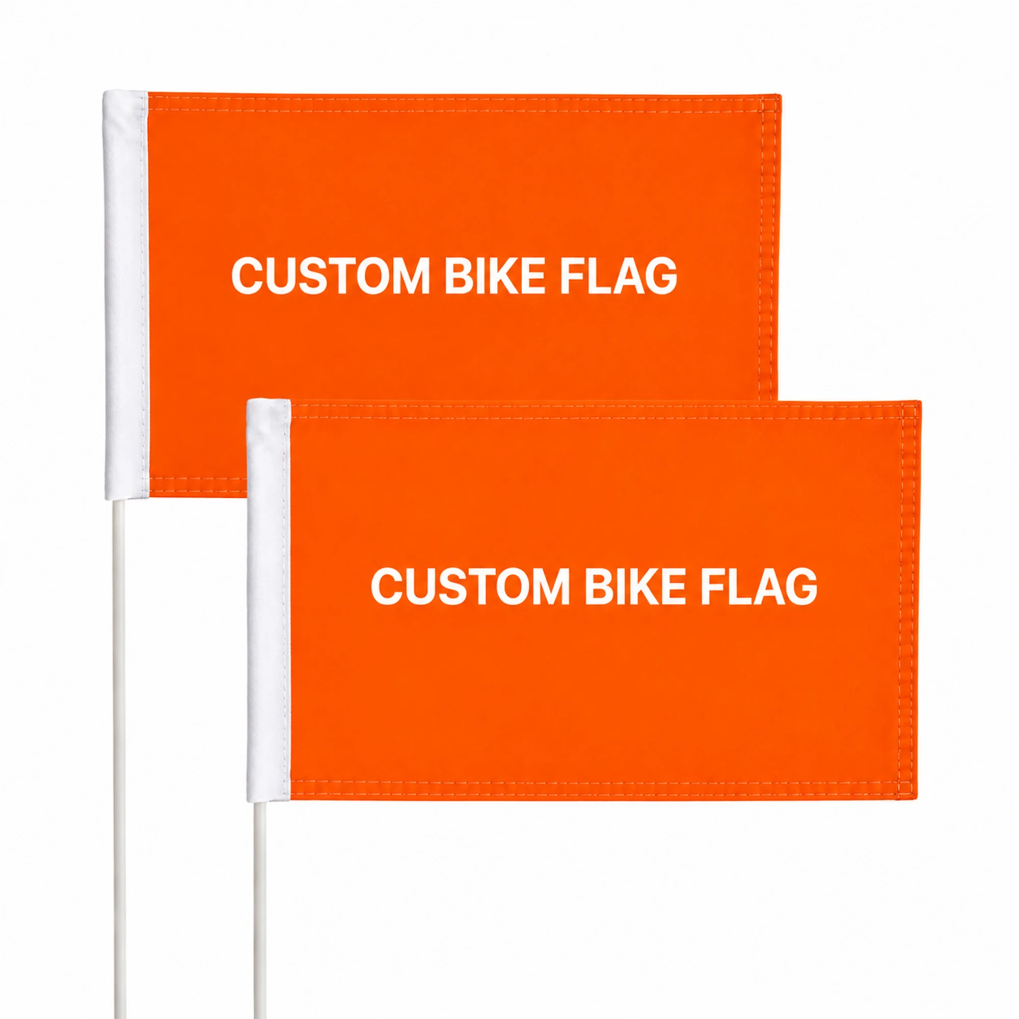 2pcs 3 Layers Double Sided Custom Bike Flag - Double Stitched Edges, Vivid Colors, Flag Only