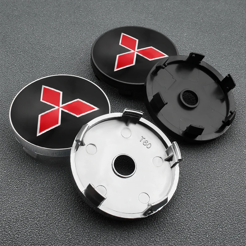 60mm Car Wheel Center Hub Cap Emblem Badge Decal Wheel Decorative Stickers For Mitsubishi Lancer 9 Outlander ASX L200 Pajero EX