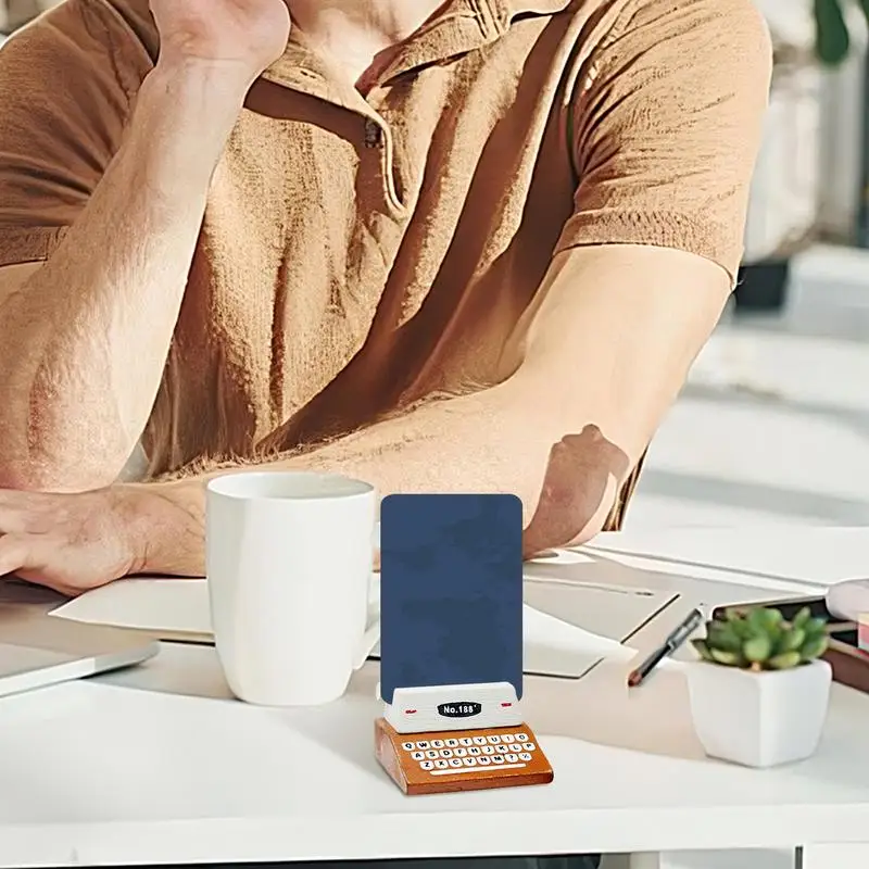 Tarjetero pequeño para tarjetas de visita, soporte para tarjetas de visita, organizador con forma de impresora, pantalla de tarjetas de visita compacta y resistente