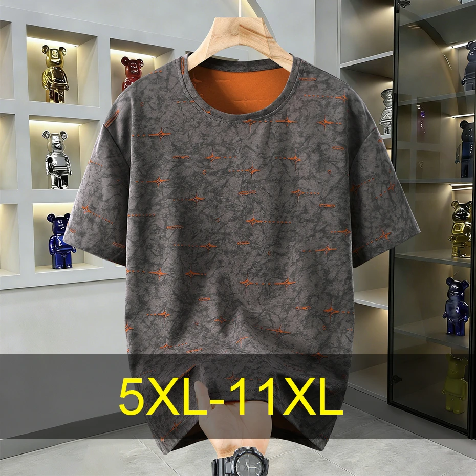 

Мужская футболка больших размеров 10XL 11XL, летняя, с коротким рукавом, модная повседневная футболка с эффектом потертости, мужская футболка больших размеров 10XL 11XL