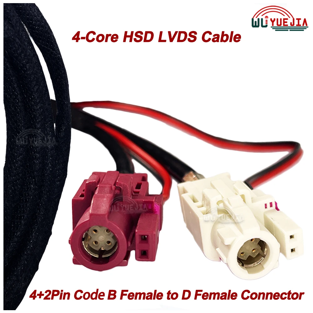 

HSD LVDS Cable 4+2 Pin Code B Female to D Female Jack Connector Car System High Speed Data 535 4-Core Transmission Harness Wire