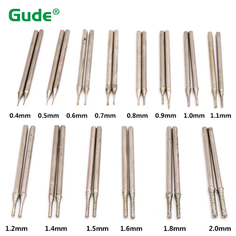 0.3mm~2.5mm Mini Diamond Coated Tipped Drill Bit Hole Saw For Glass Jade Stone Polising