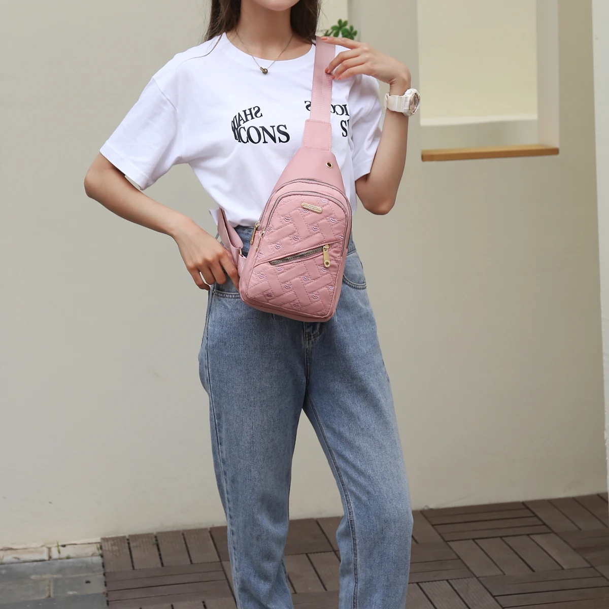 حقيبة صدر رياضية مبطنة من Argyle، محفظة كاجوال متعددة الوظائف مع فتحة لسماعة الرأس، حقيبة خصر بسحاب للسفر المكتبي اليومي #5