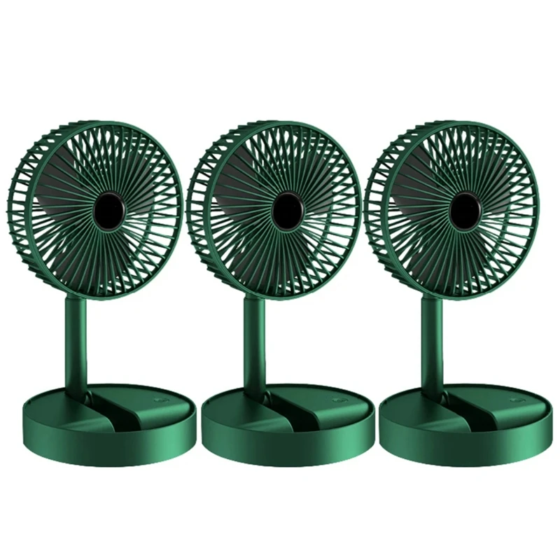 3PCS Foldablefan Adjustable Height Desk Fan Mini USB Portable Telescopic Floor Stand Fan Summer Air Circulators