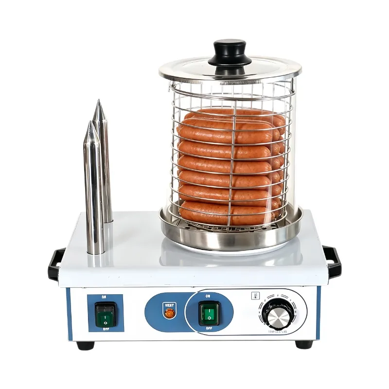 Commercial catering stainless steel hot dog machine, drum bread heater, easy to operate, energy efficient