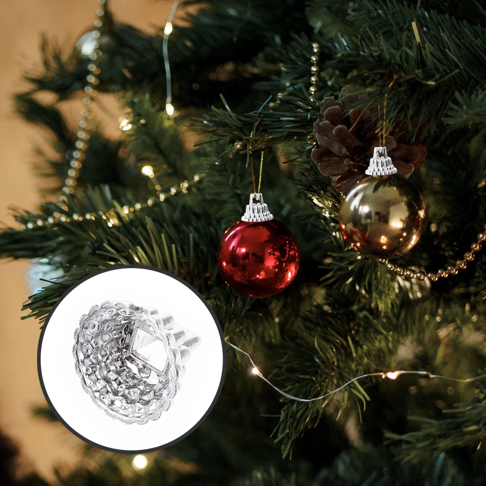 

1Set Christmas Ball Parts Pendant DIY Props Unique Balls Fittings Decorative Tree Pendant Caps Ball Pendants Caps