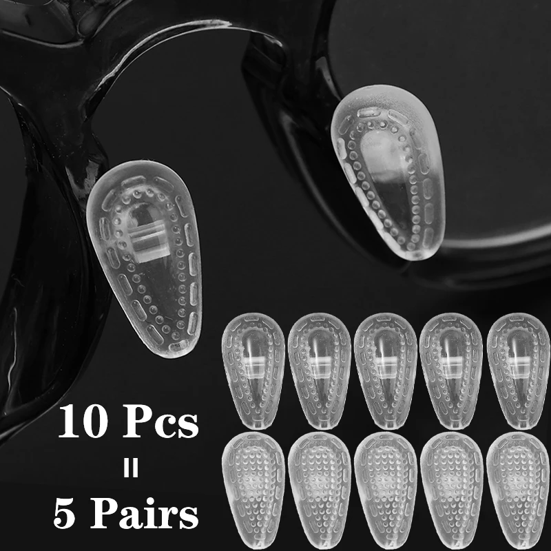 

5Pairs=10pcs Anti-slip Support Nose Holder for Eyeglasses Silicone Screw-in Eyewear Pads DIY Sunglass Brace Support Tool