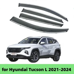 For Hyundai Tucson L 2021-2024 Cars Accessories Window Visor Rain Sun Guard Window Vent Deflector Weathershield Awnings Shelter