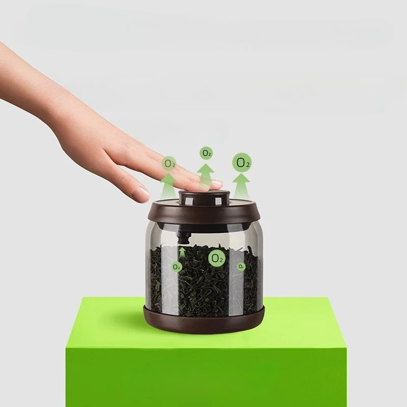 High Borosilicate Glass Tea Tank Pu 'er and Dried Tangerine Peel Storage Jar Small Black Tea Light-proof and Sealed Tea Canister