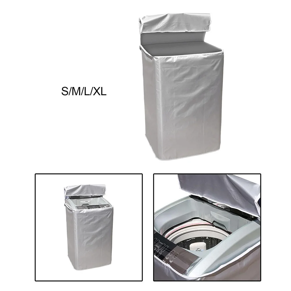 Washer Sunscreen Washing Machine Waterproof Cover Dryer Polyester Silver Dustproof Washing Machine Cover S/M/L/XL