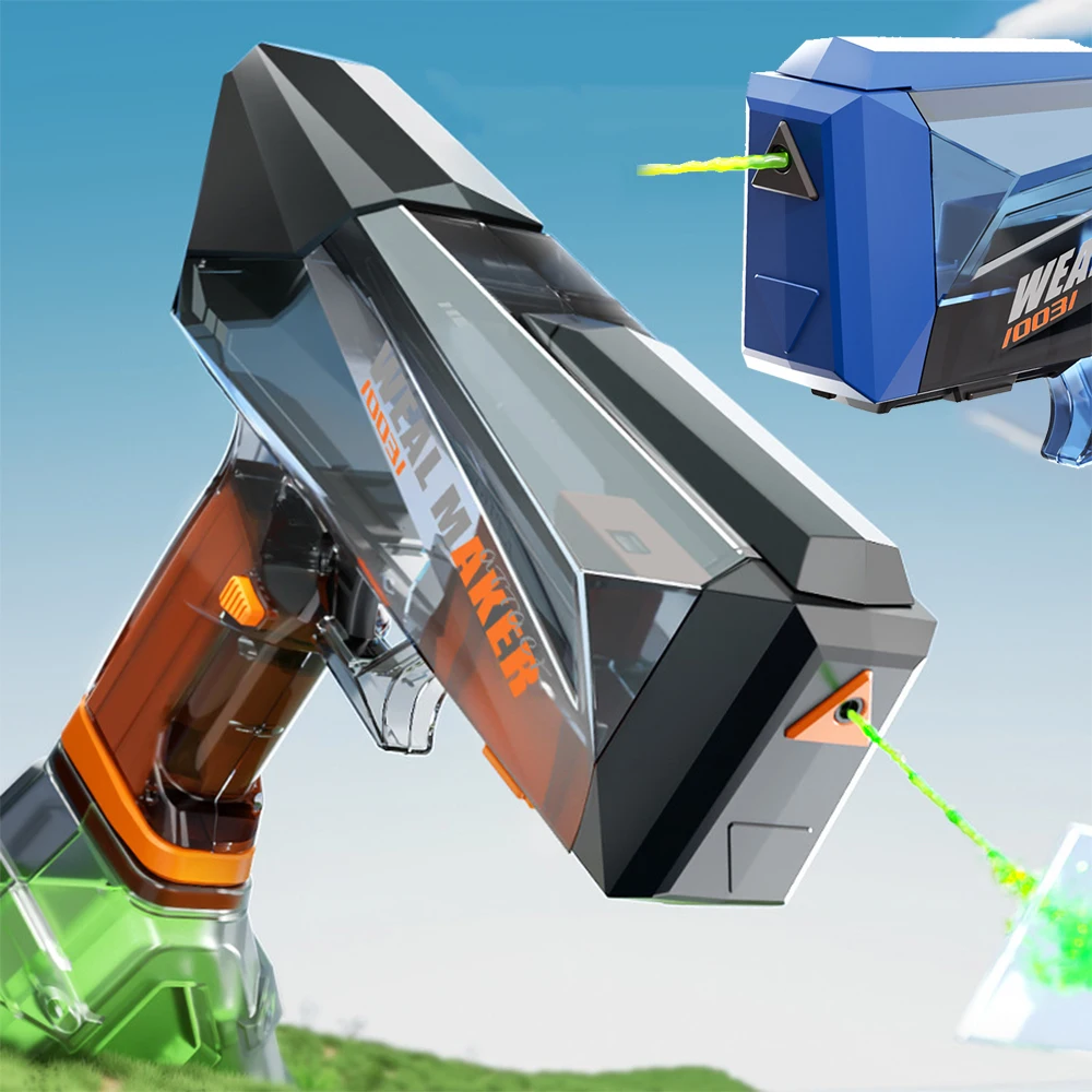 

New Tactical Cyberpunk Electric Water Gun Continuous Pulse Rechargeable Water Gun Lighting Shooting Toy for Children's Best Gift