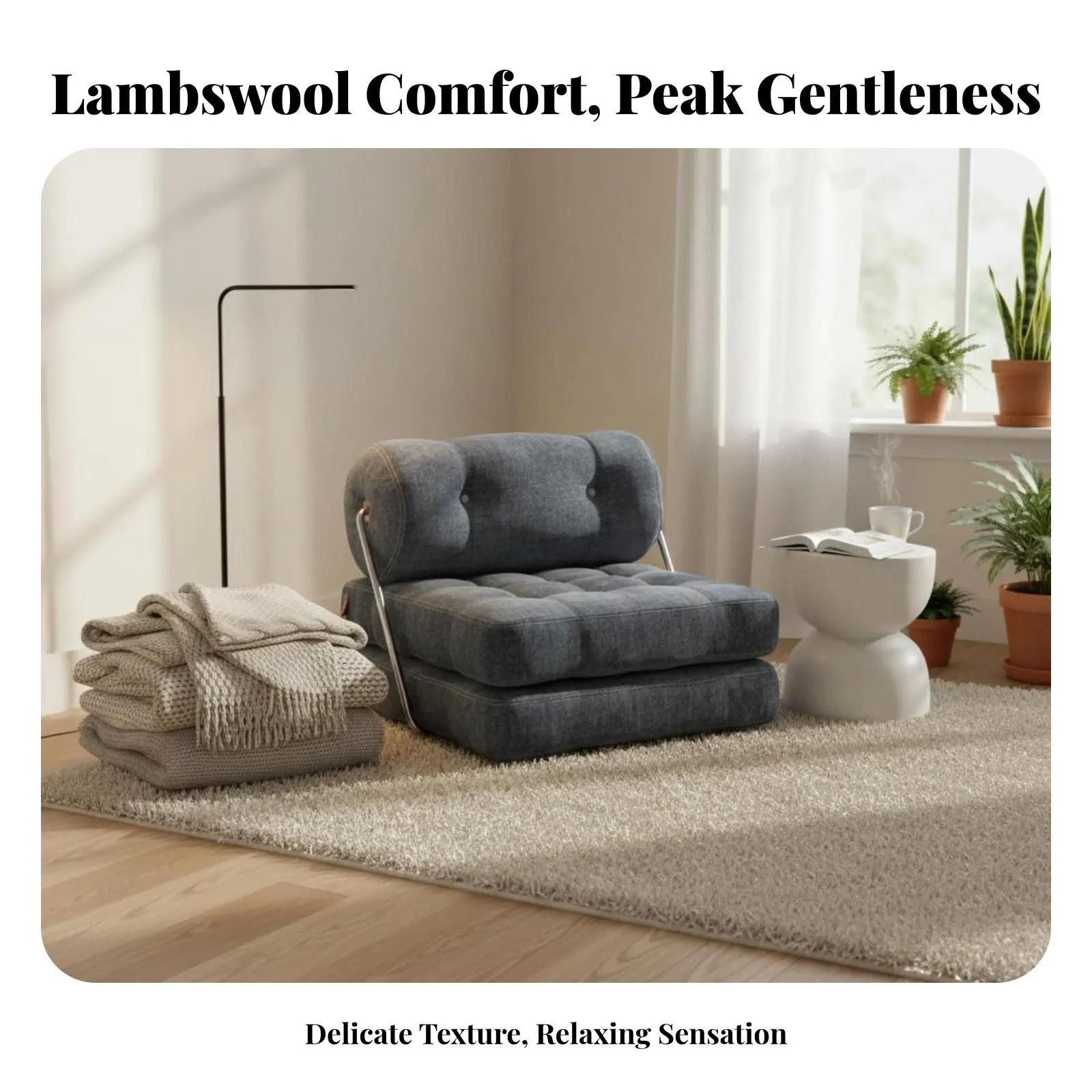 

Tofu Block Sofa Space-Saving Frameless Sectional Couch Plush Comfort Adaptable for Young Adults, Families, Bedroom