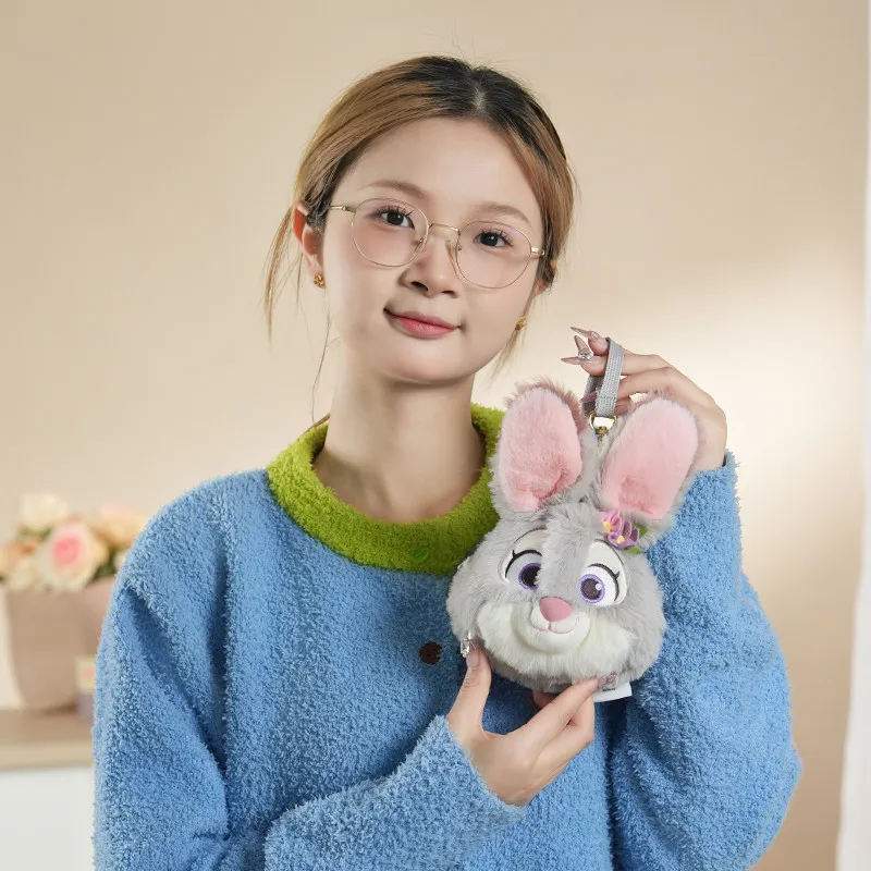 anime Zootopia Nick and Judy Plush doll coin purse keychain Portable kawaii storage bag headphone bag decoration holiday gifts