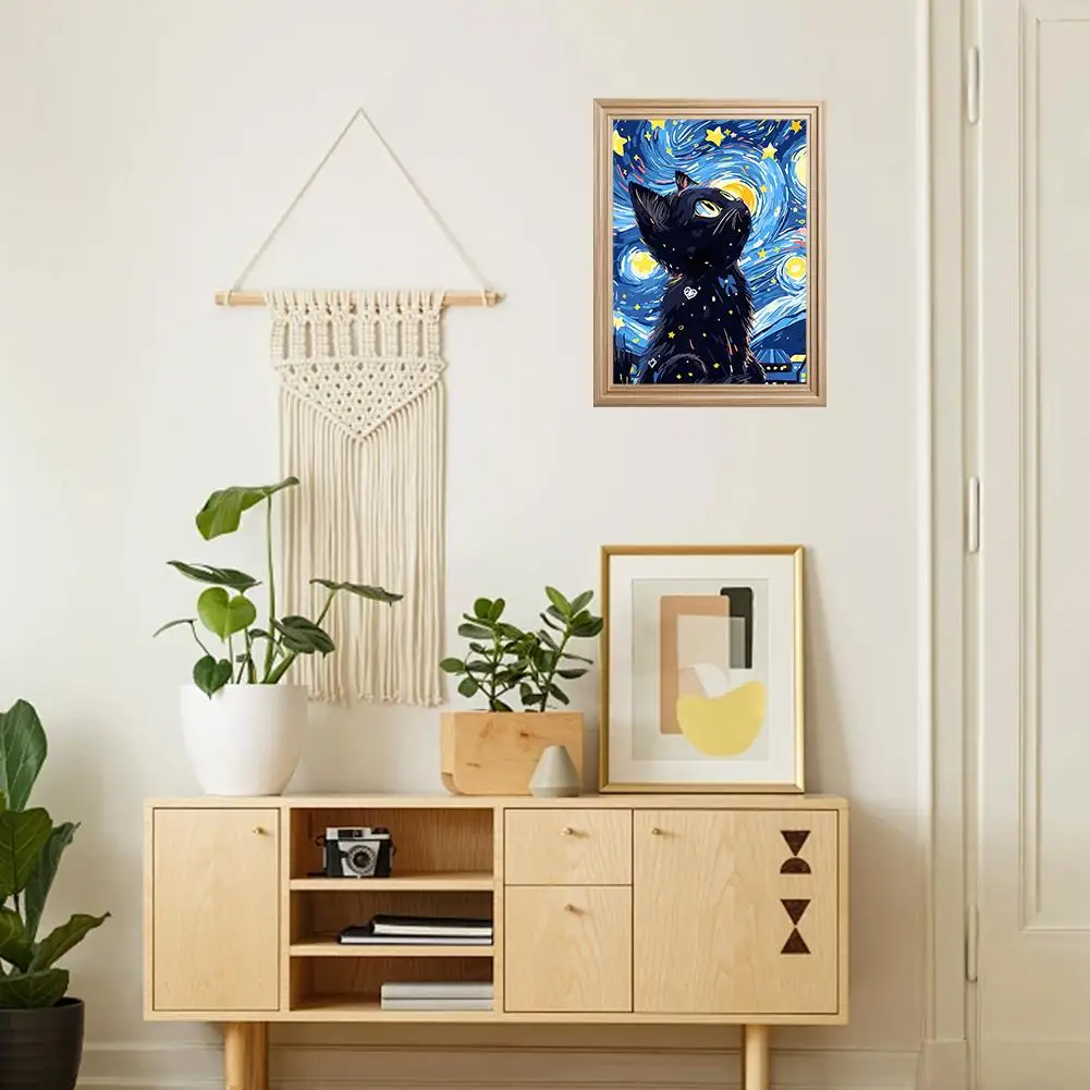 

DIY Diamond Art Painting Cat Moon Pictures Kitten Diamond ﻿ Painting Animal Decor Kits Drawing Wall Art Canvas On J0G9