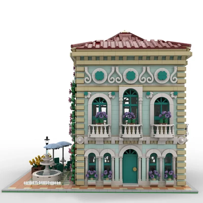 5466 Buah Laris Kota Penjualan Terlaris Street View Moc-212807 Modular Viii Model Puzzle Kustom Diy Ide Kreatif Mainan Anak Hadiah Ulang Tahun