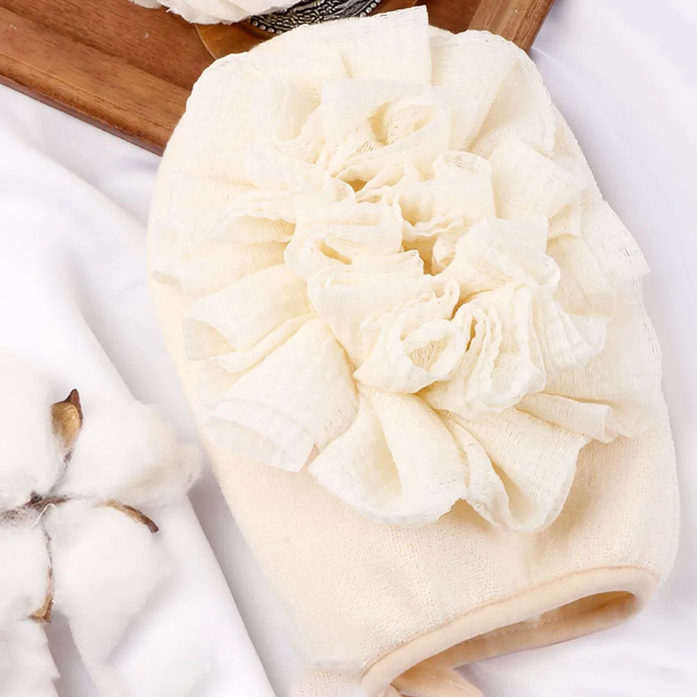 

1pc Scrubbing For Ball Home Travel Shower Sponge Scrub Shower Bath Sponge Ball Gift Scrubbing Glove Beige