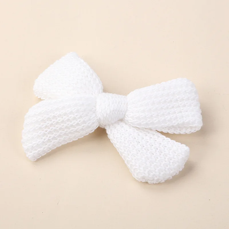 36 PCS/Lot , 3.5 inch Crochet Bows Hair Clips Kids Girls Wool Knitted Hair Bow Clips, Baby Hair Accessories