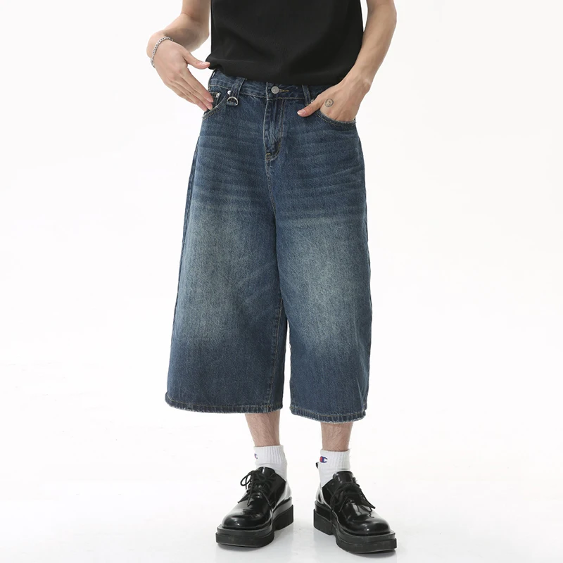 IEFB Männer Sommer Neue Jeans Koreanischen Stil Lose Breite Bein Flare Denim Hosen Männlichen Mode Gewaschen Geerntete Hose 2023 Flut 9A8825