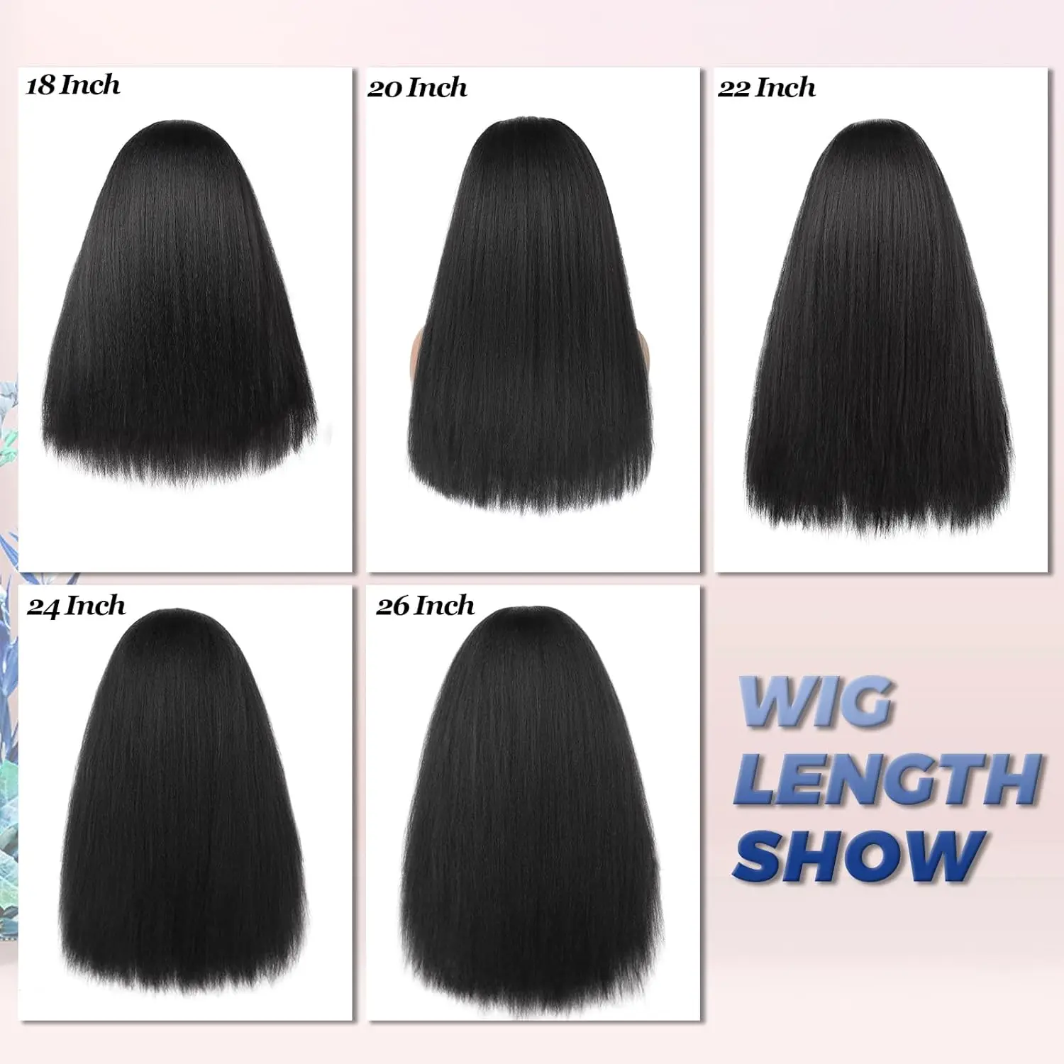 Perruque Yaki synthétique lisse avec bandeau, 18 à 26 pouces, longue et crépue, entièrement faite à la Machine, sans Lace Front Wig, pour femmes noires