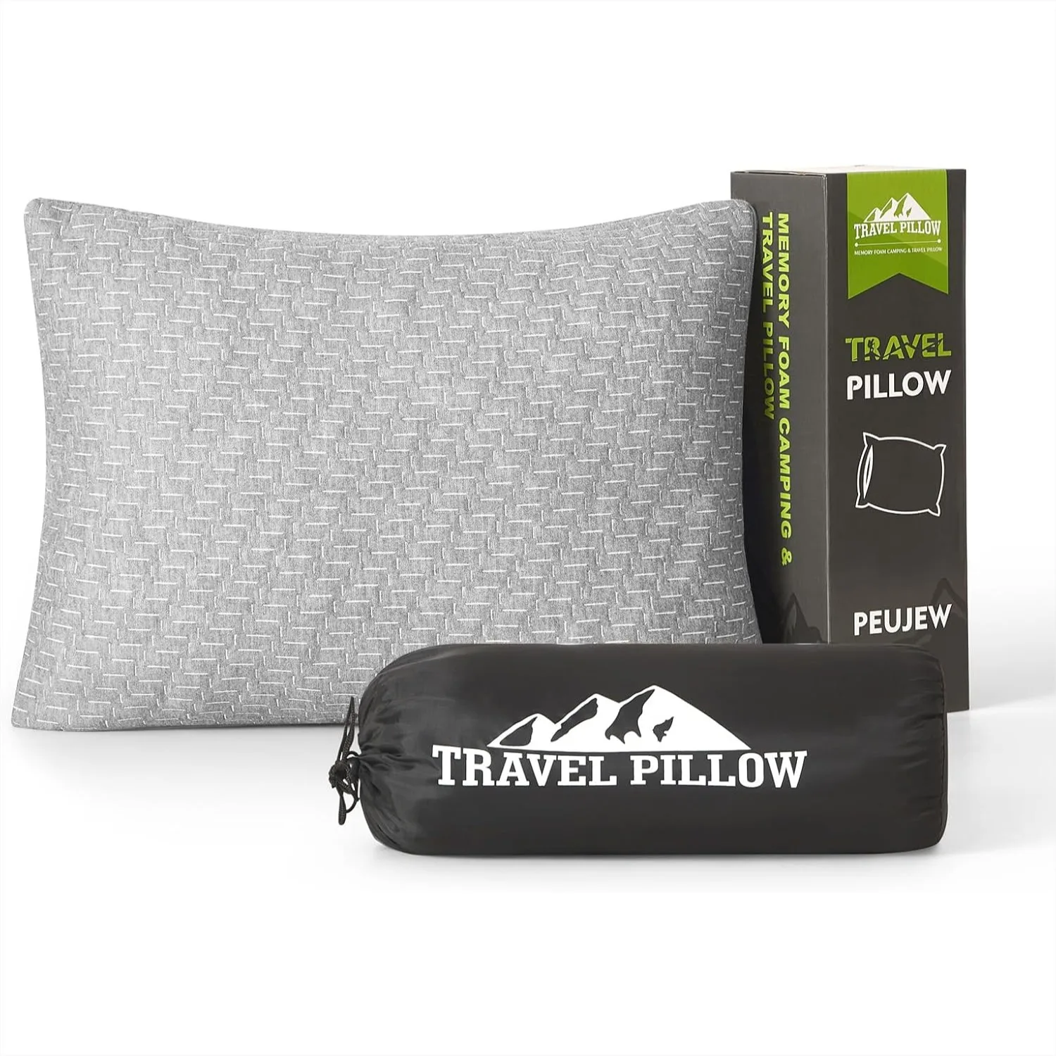 

Memory Foam Travel Pillow with Breathable Cover, Medium Firm for Airplane Car Camping