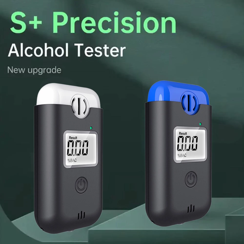 Non-Contact Digital Alcohol Tester Professional Alcohol Detector Breathalyzer Police Alcotester LCD Display Drunk Driving Test