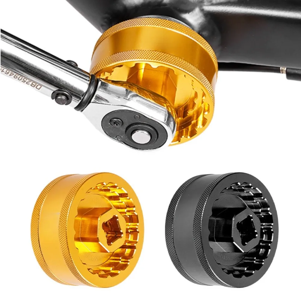 5-in-1 Bottom Bracket Wrench Tool Steel Knurled Socket For Threaded BB Removal Installation Mountain Road Bike Repair Parts