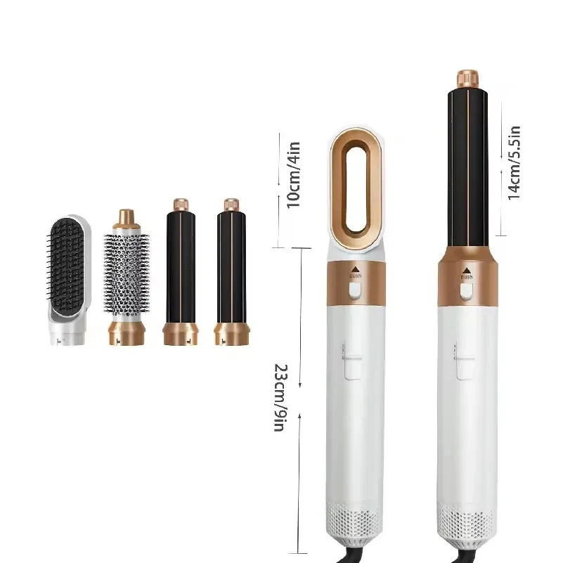 High-Speed DC Motor Salon Hair Dryer Blow Dryer Brush Set with Hot Air Blowout Curling and Drying Styling Cepillo