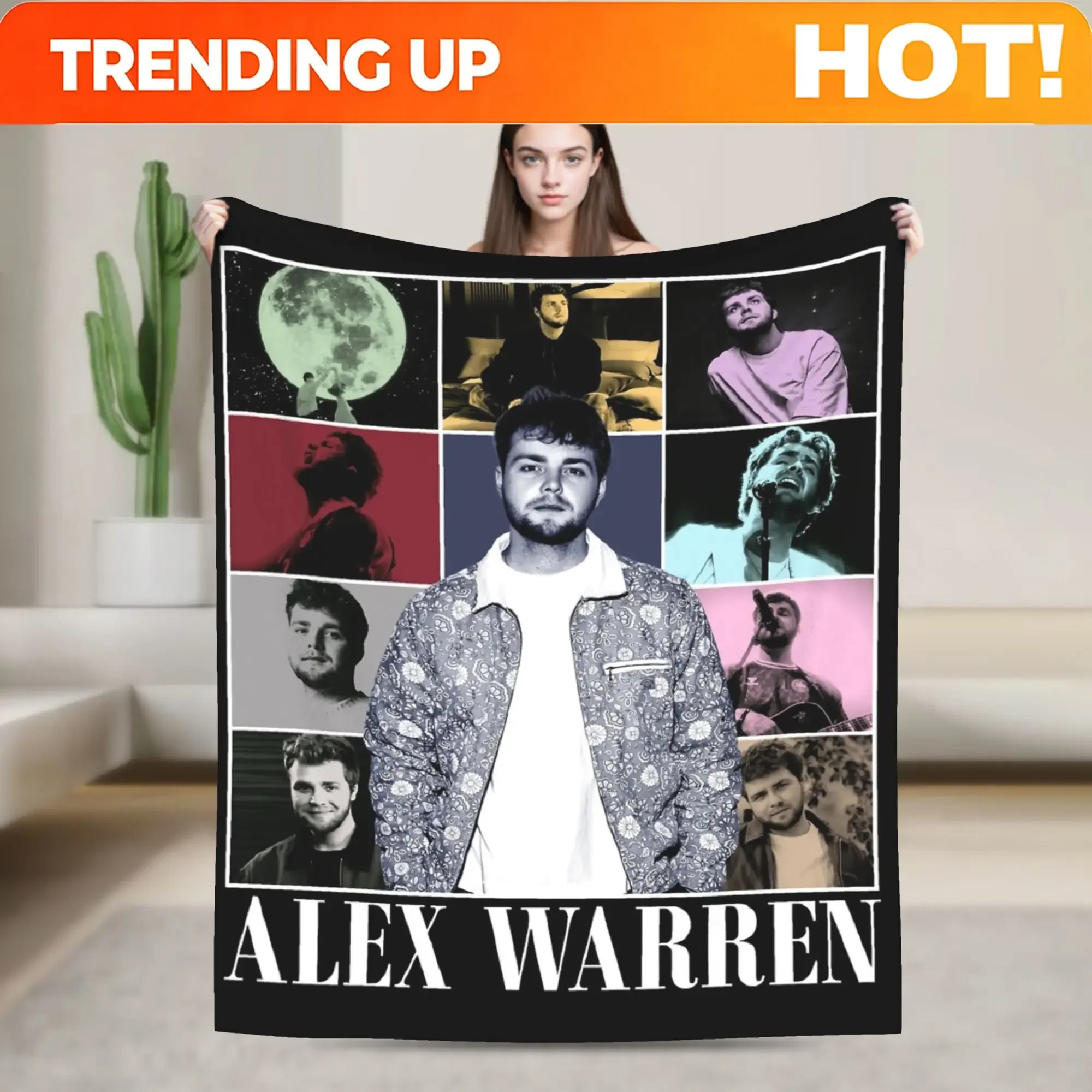 Custom Alex Warren Tour Music Blankets Flannel Print Multifunction Soft Throw Blanket For Sofa Bedroom Plush Thin Quilt