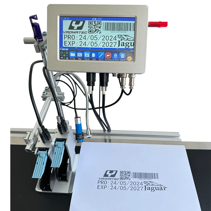 

Автоматическая машина для кодирования с 2 головками и 7 дюймовым экраном, принтер для печати на маске и сроке годности, онлайн струйный принтер, термоструйный принтер для печати на TIJ