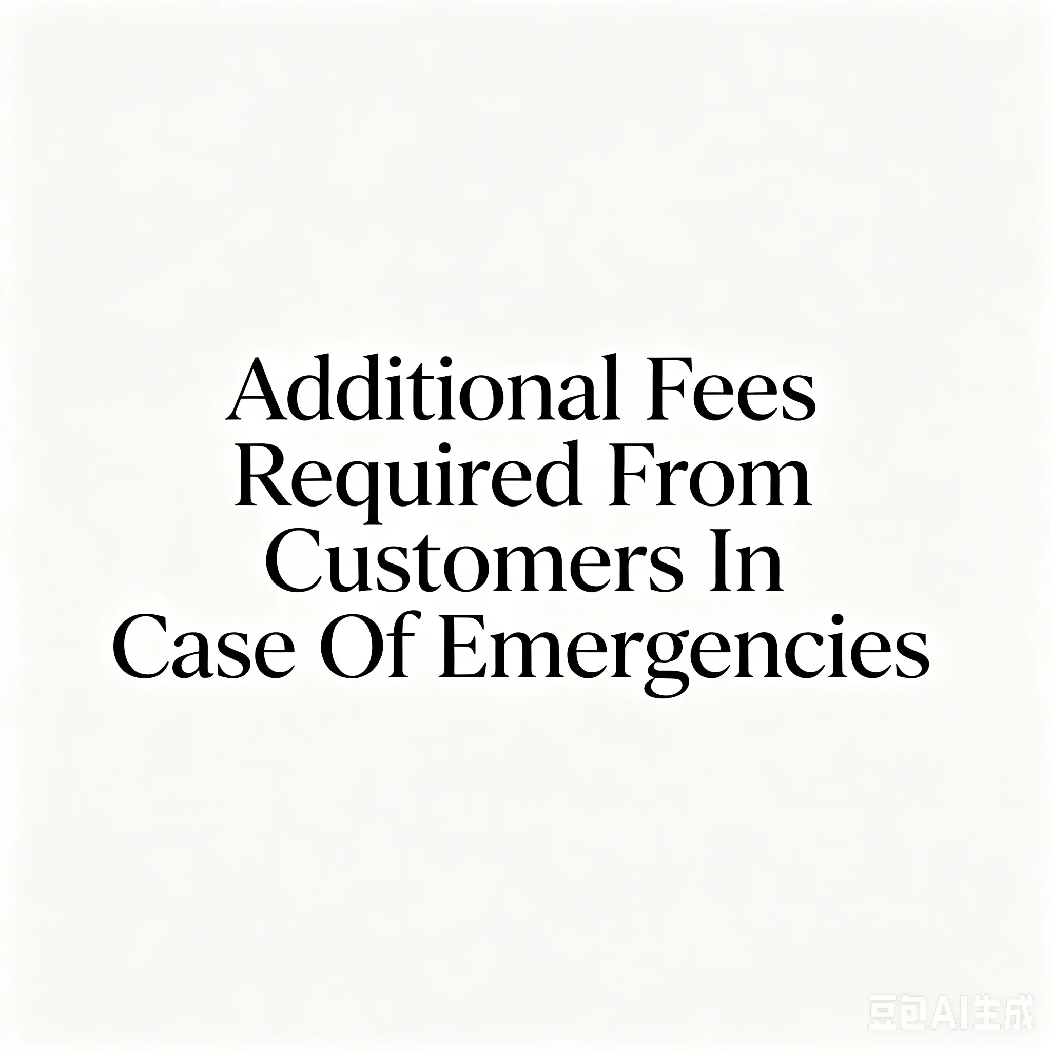 Additional Fees Required From Customers In Case Of Emergencies