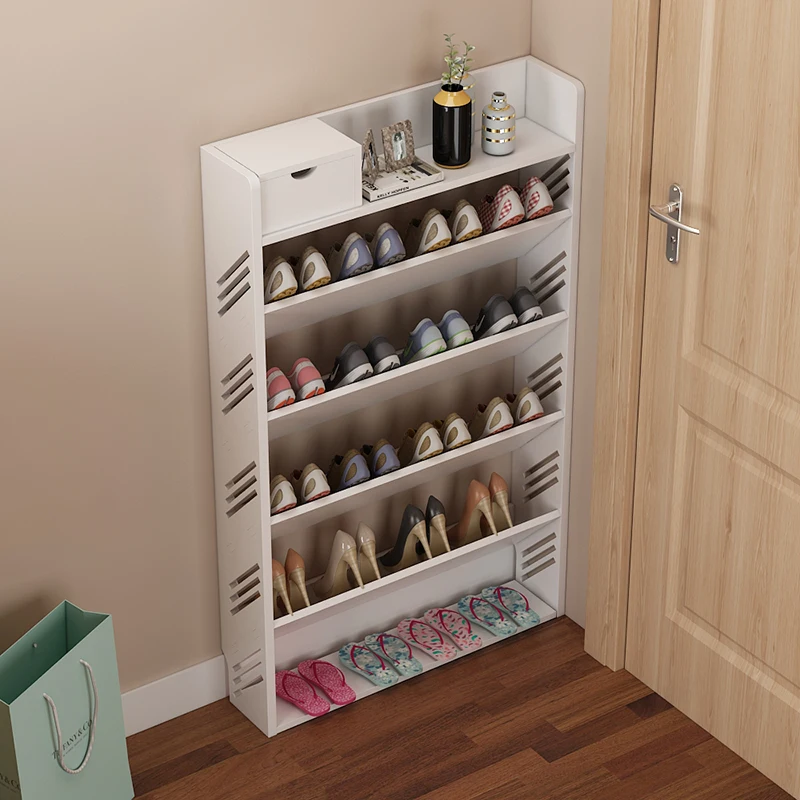 

Simple Ultra-Narrow Oblique Insertion Economical Space-Saving Children's Shoe Rack Bathroom Storage Rack Storage Dustproof